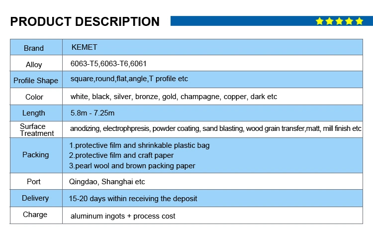 Anodized Large Thermal Break Square Aluminium Extrusion Profile for Window and Door