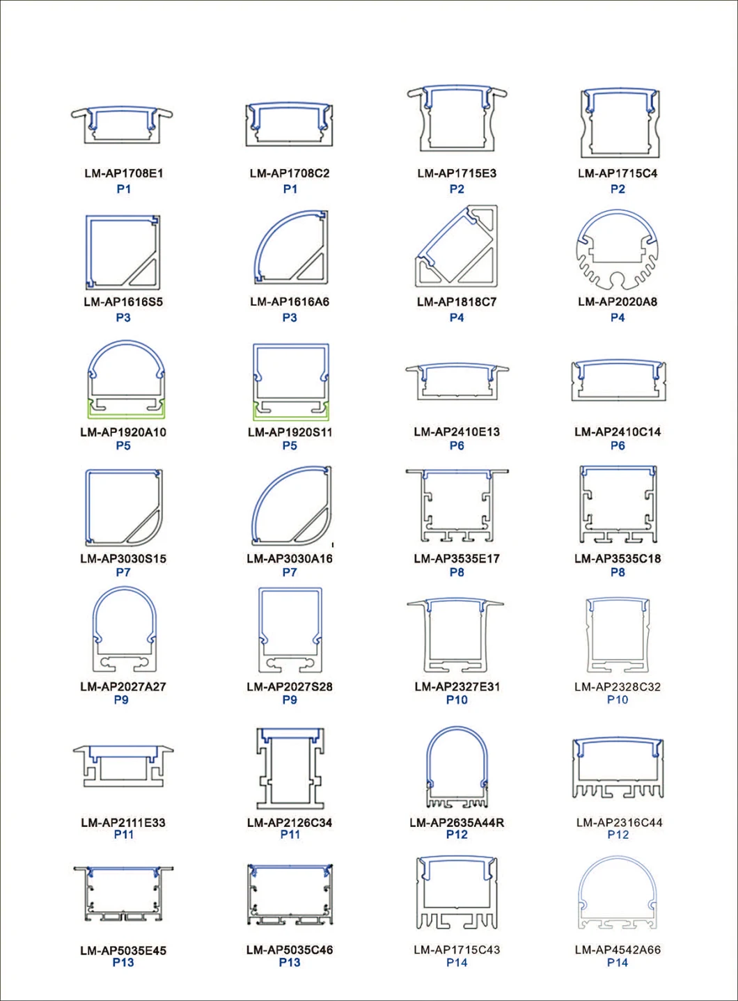 17*8mm aluminium profile for LED strip with PMMA cover